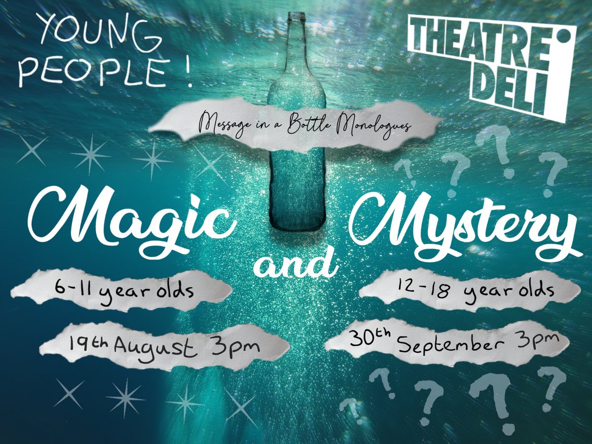 Message in a Bottle Monologues (@miabmonologues) on Twitter photo YOUNG WRITERS & ACTORS CALL OUT! ππΎ
We are looking for people aged 6-18 to write or perform a monologue about MAGIC or MYSTERY!
If you or your child would like to take part, please email messageinabottlemonologues@gmail.com with your name, age & the word 'ACTOR' or 'WRITER'. YOUNG WRITERS & ACTORS CALL OUT! ππΎ
We are looking for people aged 6-18 to write or perform a monologue about MAGIC or MYSTERY!
If you or your child would like to take part, please email messageinabottlemonologues@gmail.com with your name, age & the word 'ACTOR' or 'WRITER'.