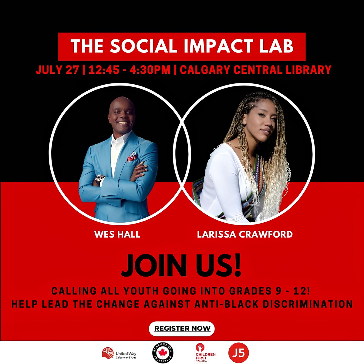 Sara L. Austin (@austinsaral) on Twitter photo Last chance📢
High school students in #YYC, register NOW to join <a href="/kingofbaystreet/">Wes Hall, D.U.</a> & <a href="/larissa_speaks/">Larissa Crawford (She/Elle)</a> this Thursday July 27th at the Calgary Central Library.
<a href="/children1stca/">Children First</a> <a href="/BlackNorthCA/">BlackNorth Initiative</a> & <a href="/UnitedWayCgy/">United Way of Calgary and Area</a> are hosting a youth-led #SocialImpact lab on anti-Black racism!
#BeTheChange Last chance📢
High school students in #YYC, register NOW to join <a href="/kingofbaystreet/">Wes Hall, D.U.</a> & <a href="/larissa_speaks/">Larissa Crawford (She/Elle)</a> this Thursday July 27th at the Calgary Central Library.
<a href="/children1stca/">Children First</a> <a href="/BlackNorthCA/">BlackNorth Initiative</a> & <a href="/UnitedWayCgy/">United Way of Calgary and Area</a> are hosting a youth-led #SocialImpact lab on anti-Black racism!
#BeTheChange