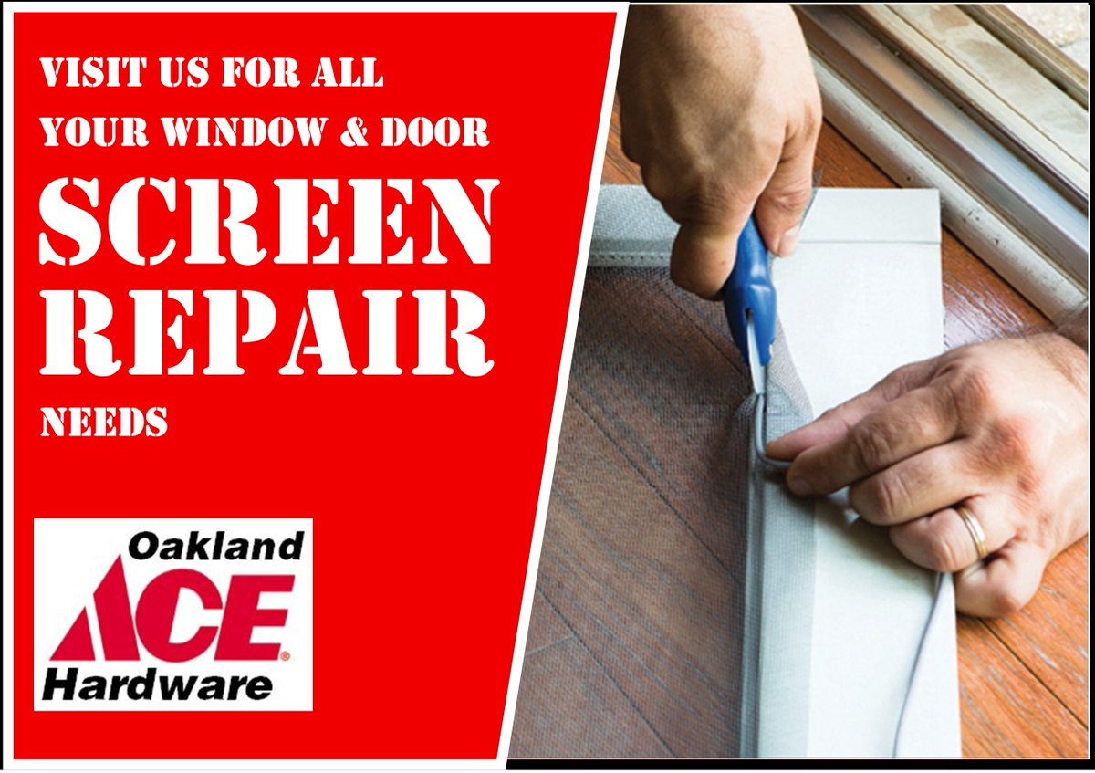 oaklandhardware's tweet image. Another one of the convenient services we offer at Oakland #AceHardware is #ScreenRepair. Bring in your window or door screens today!