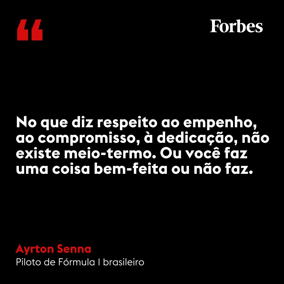ForbesBR's tweet photo. Ayrton Senna foi um piloto de Fórmula 1 brasileiro. Senna conquistou três títulos da categoria — em 1988, 1990 e 1991 —, correndo pela McLaren-Honda, e se tornou um dos maiores ídolos do esporte brasileiro.

#FrasedoDia #ForbesBrasil #ForbesBR #Determinacao #Dedicacao https://t.co/OZCC4pwFLi