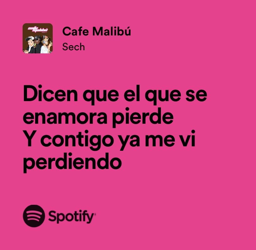 LetraSptfy's tweet photo. sech ft. mora, saiko // cafe malibú. https://t.co/7slgkbQyTD