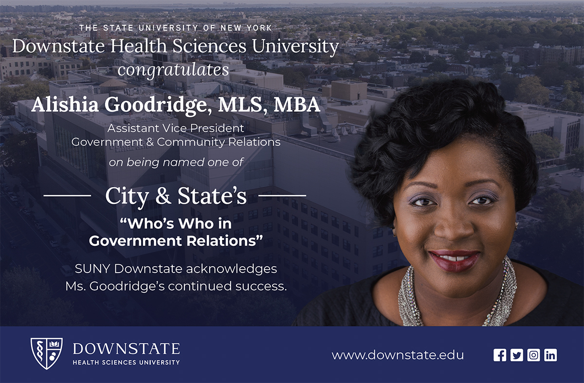 Congratulations to Alishia Goodridge, AVP for Government &amp; Community Affairs, on her recognition among City and State’s Who’s Who in Government Affairs. 
Check out Alishia’s profile here (cityandstateny.com/power-lists/20…); see the full list here (cityandstateny.com/power-lists/20…).