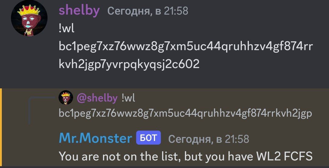 BatuskaCrypto's tweet photo. 3) send proof on #get-role channel after go to #wallet-submit channel and send your wallet in #wl1-check channel with !wl https://t.co/xjWt9161pV