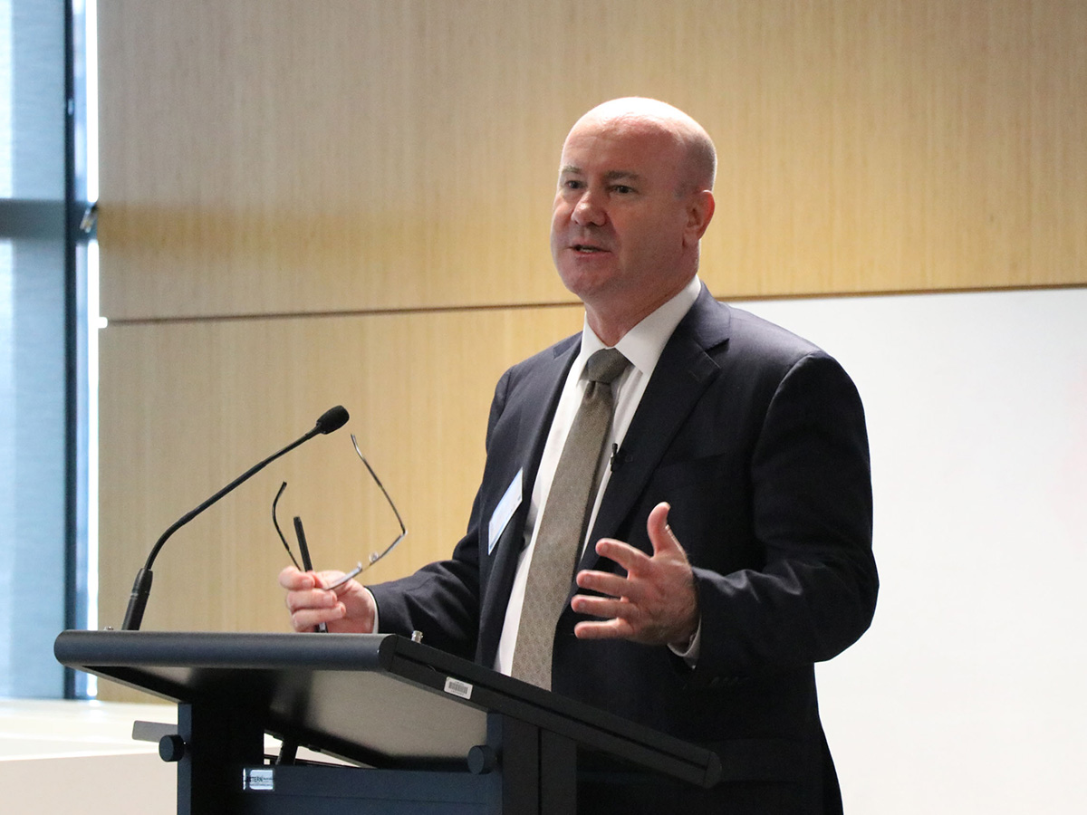 IPAAACT's tweet photo. How can public servants stay resilient in a challenging environment? @DefenceAust Secretary Greg Moriarty talked about stewardship, building trust, improving appetite and management of risk, and more at our 'the big question'  event with @IPAAFuture: https://t.co/Uf7VBCgG1v https://t.co/XwZ3T0jHE6