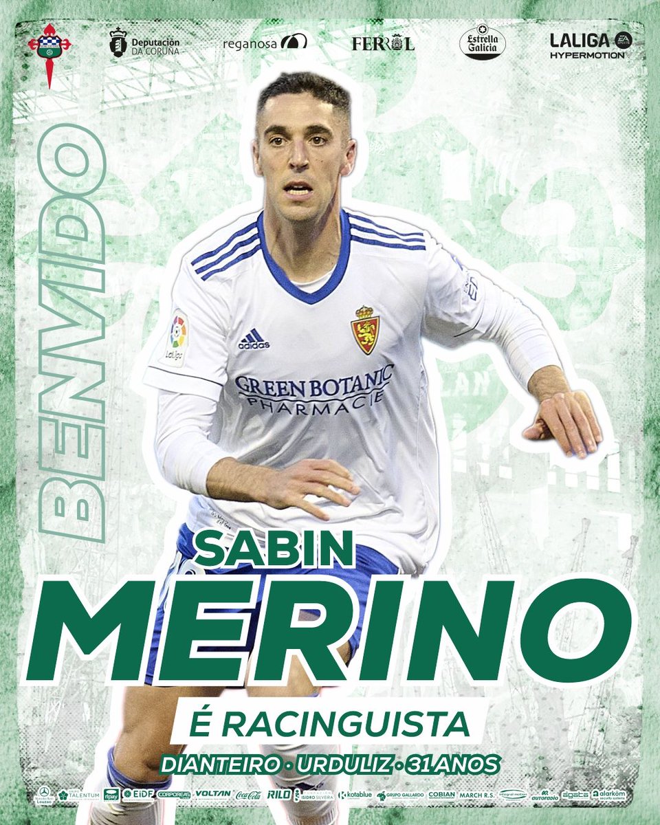 racingferrolsad's tweet photo. OFICIAL | Sabín Merino (04/01/1992, Urduliz-Bizkaia) xa é racinguista. Chega cedido desde o @RealZaragoza 
#SabinMerinoxaéracinguista https://t.co/cEZ6HZcepm