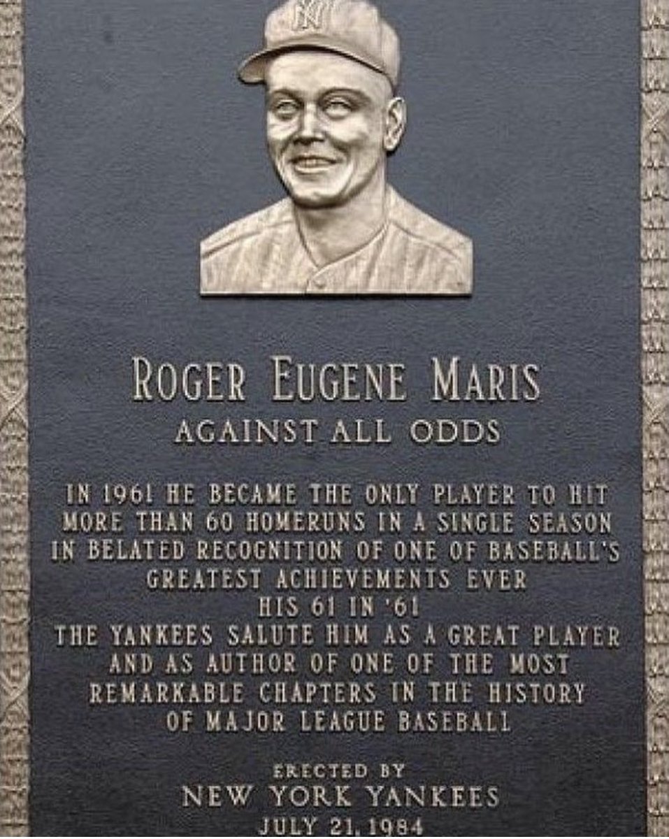 Congratulations to the newest BBHOF inductees. We would like to remind the viewers at home that Roger Maris isn’t in the BBHOF as of yet.! Thank you. #RogerMarisforHOF