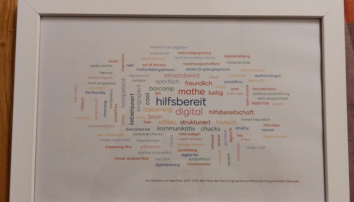 Auch wenn es traurig ist, hat Abschied nehmen an der Schule auch was sehr schönes. Danke für das tolle Kollegium an meiner Schule und das schöne wertschätzende und passende Abschiedsgeschenk. 
#gerneanderGMS