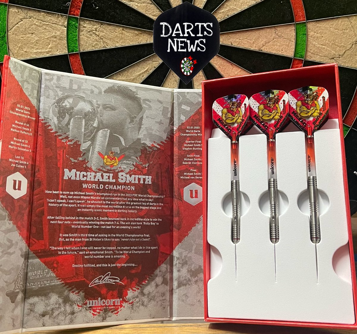 dartsnewsstats's tweet image. 🎯 𝗙𝗥𝗘𝗘 𝗗𝗔𝗥𝗧𝗦 𝗚𝗜𝗩𝗘𝗔𝗪𝗔𝗬 🎯
⠀
Want to be in the chance of winning a set of the World Champion Michael Smith darts?

Simply..
⠀
1️⃣ FOLLOW us @DartsNewsInfo ✅
2️⃣ RT this post ✅
3️⃣ TAG a mate in the comments ✅

(Winner announced at 15k followers)
⠀
Good luck! 👍