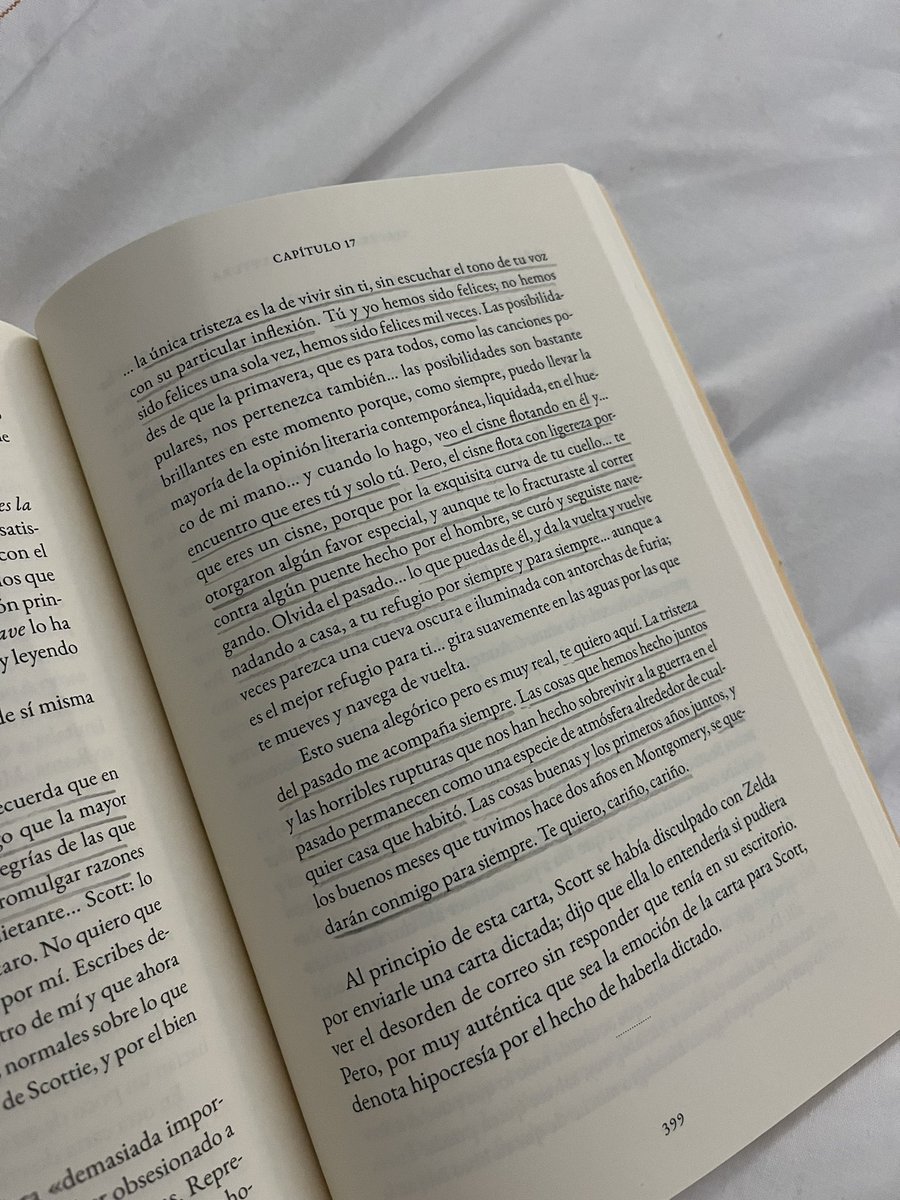 Siempre vuelvo a esta carta de Scott Fitzgerald a Zelda. Nunca nadie lo explicó igual, ni entendió mejor el amor después del amor.