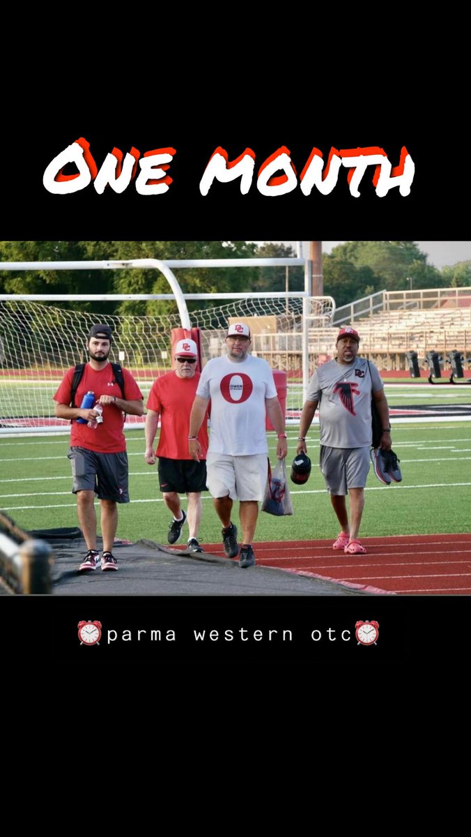 WE ARE ONE MONTH AWAY FALCONS ‼️‼️‼️ PARMA WESTERN IS ON THE CLOCK ⏰‼️⏰ Send in theme requests for week 1 🔴⚫️🔴⚫️