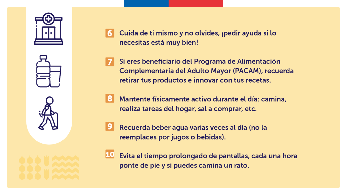 En el #DíaInternacionalDelAutocuidado presentamos la Guía de Autocuidado para personas mayores, que cuenta con 10 sencillos consejos que ayudan a mejorar el bienestar, tanto físico como mental de las personas mayores 🧓🏾👵🏾