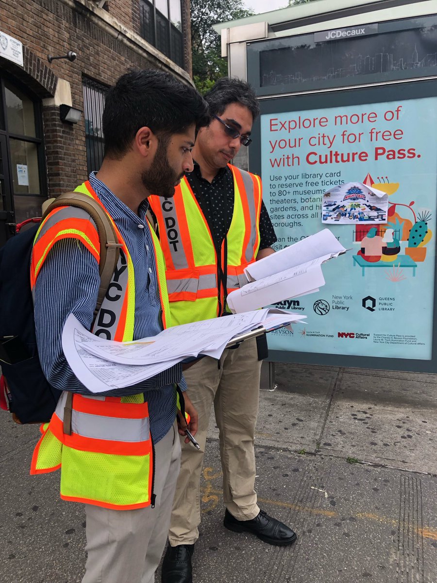 apaartybans's tweet photo. Called a meeting last week of the many DOT units required to redesign an intersection for bus and bike improvements. Had reps from roadway milling &amp; paving, sidewalk concrete, traffic signal design, geometric design, and of course, transit development. It takes a village! https://t.co/avKkEWFZ1H