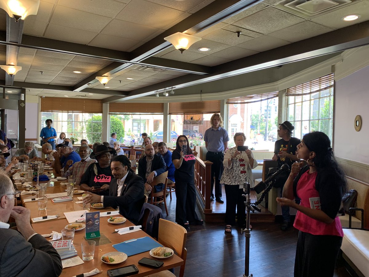 LCharkoudian's tweet photo. Joined @onefairwage & colleagues as a server for an hour at Sala Thai today as we work toward legislation in MoCo and Maryland to end the sub-minimum wage and establish #OneFairWage! #TipsOnTop https://t.co/EzYckaXJNa