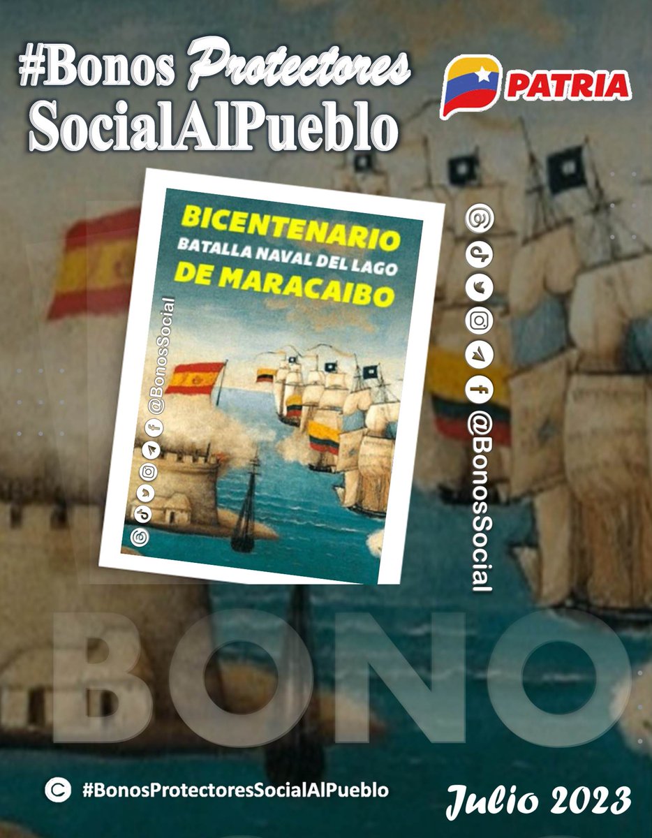 🖥️ Continua la entrega del Bono #BatallaNavalDelLagoDeMaracaibo a través del Sistema <a href="/CarnetDLaPatria/">Carnet de la patria</a> enviado por nuestro Pdte. <a href="/NicolasMaduro/">Nicolás Maduro</a>.

📌 Monto en Bs. 120,00

✅ La asignación es directa y gradual no requiere escaneo ni validaciones.

<a href="/BonosSocial/">Bonos Protectores Social Al Pueblo</a> 
#BatallaNaval200