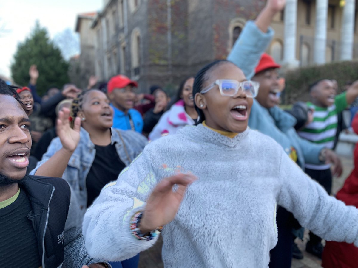 EFFYouthWC's tweet photo. ♦️IN PICTURES♦️

The EFF Students’ Command Battalion arriving in UCT to attend the @EFFSouthAfrica 10th Anniversary Lecture by Prof. PLO Lumumba in UCT!

We remain an antisexist and the only inclusive movement in the diaspora. 

We now meet at the FNB Stadium!

#EFFTurns10 https://t.co/HQIaKARiJU