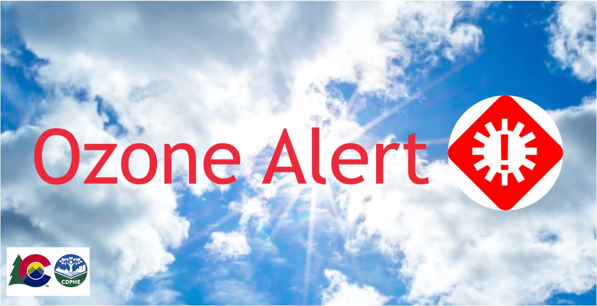 cdpheapcd's tweet image. Ozone Action Day Alert until midnight Monday night.  Higher ozone mainly confined to western parts of Denver metro, including Golden.  Please take it easy with outdoor activity due to both the heat and air quality in this area.  #SimpleSteps #BetterAir colorado.gov/airquality/adv…