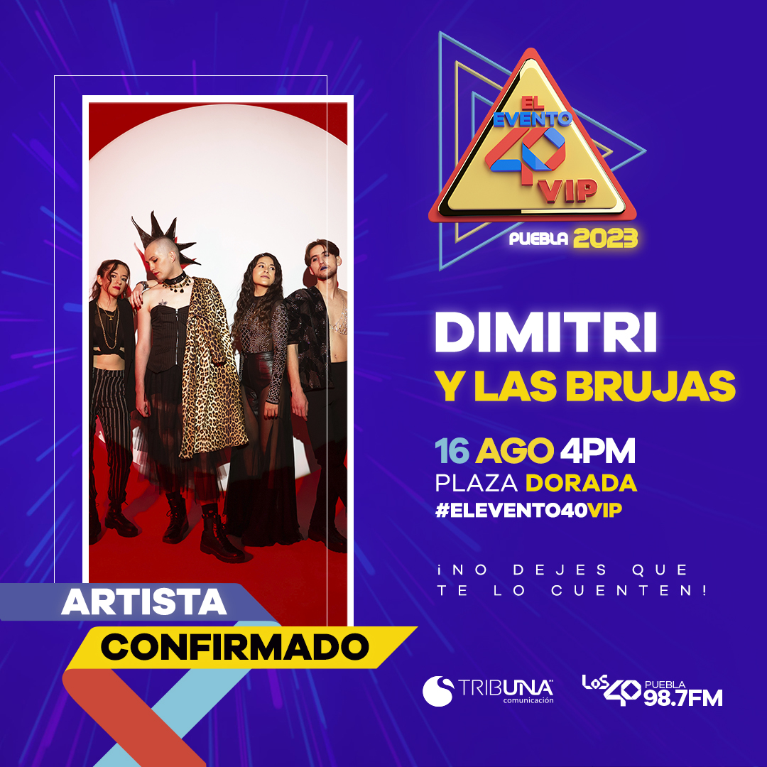 Los40_PueblaFM's tweet photo. El Evento 40 VIP  ¡No dejes que te lo cuenten! 🤩 

¡Sorpresaaaaa! Nuestro siguiente artista confirmado es @DimitriBrujas y estará con nosotros este 16 de agosto en el #Evento40 VIP 

-16 de Agosto a las 4PM  Plaza Dorada📷 

#Los40Puebla987FM#TodaLaActitud https://t.co/RAze4O87I7