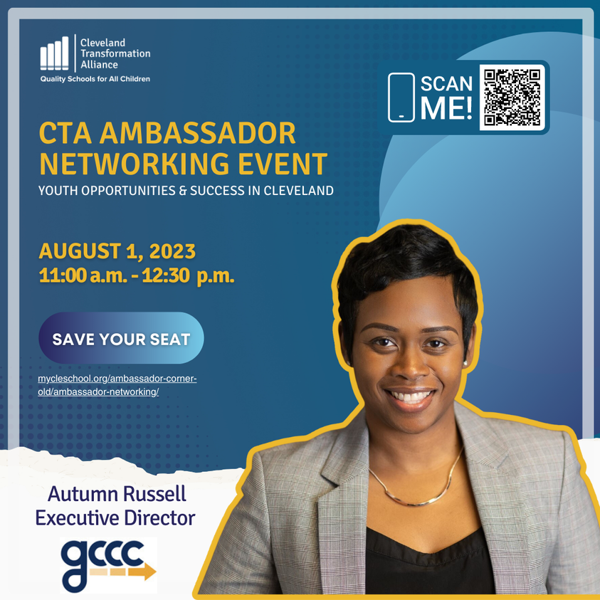 Join our Executive Director, Autumn Russell, on August 1st at 11:00 am for the @CleveTA CTA Ambassador Networking Event. 📣 CTA Ambassadors, 👉 register here: mycleschool.org/ambassador-net… ❓ Not a CTA Ambassador, email info@clevelandta.org to learn more!