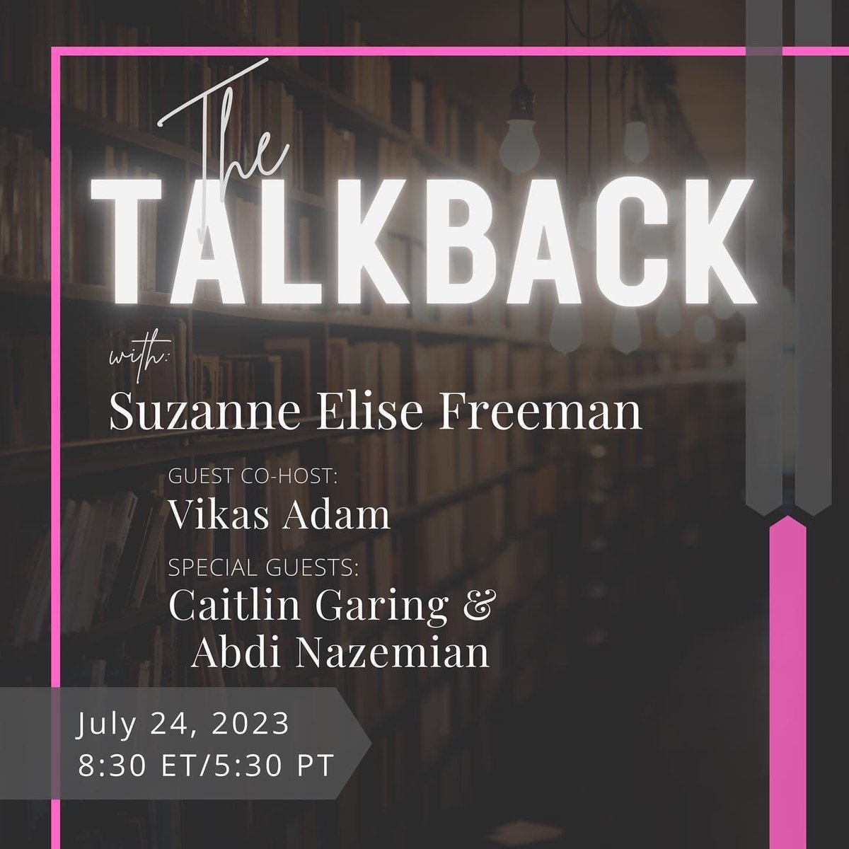 Erin Bennett (@theerinbennett) on Twitter photo #Narrators who are members of the APA! Tonight is The Talkback with @suzanneefreeman plus special guests <a href="/vikasadam/">Vikas Adam 🤗</a> @CaitlinGaring and author Abdi Nazemian, talking about the narrator/author/producer relationship. #narratoreducation
5:30 PST / 8:30 EST #Narrators who are members of the APA! Tonight is The Talkback with @suzanneefreeman plus special guests <a href="/vikasadam/">Vikas Adam 🤗</a> @CaitlinGaring and author Abdi Nazemian, talking about the narrator/author/producer relationship. #narratoreducation
5:30 PST / 8:30 EST