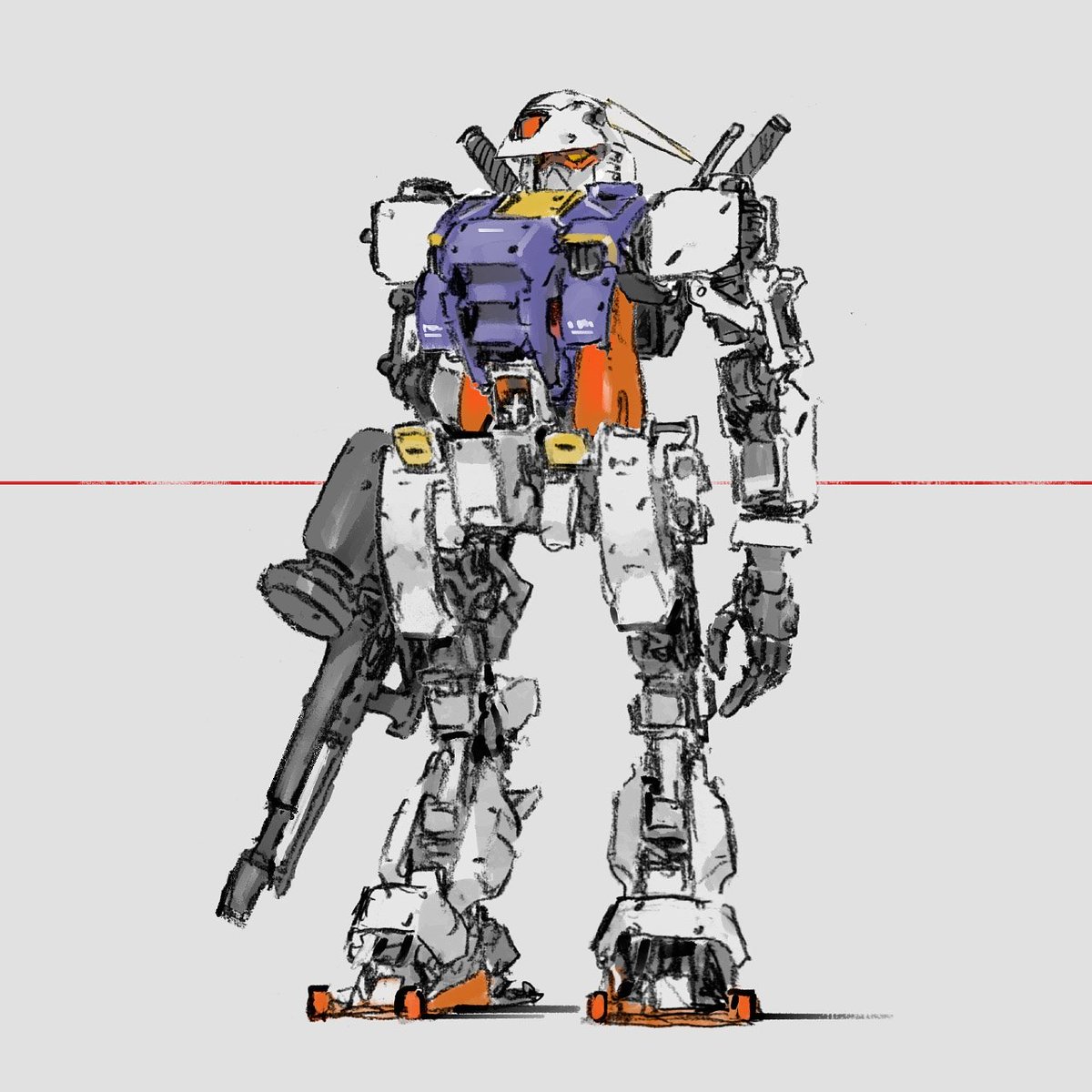 robot mecha no humans weapon solo gun standing  illustration images