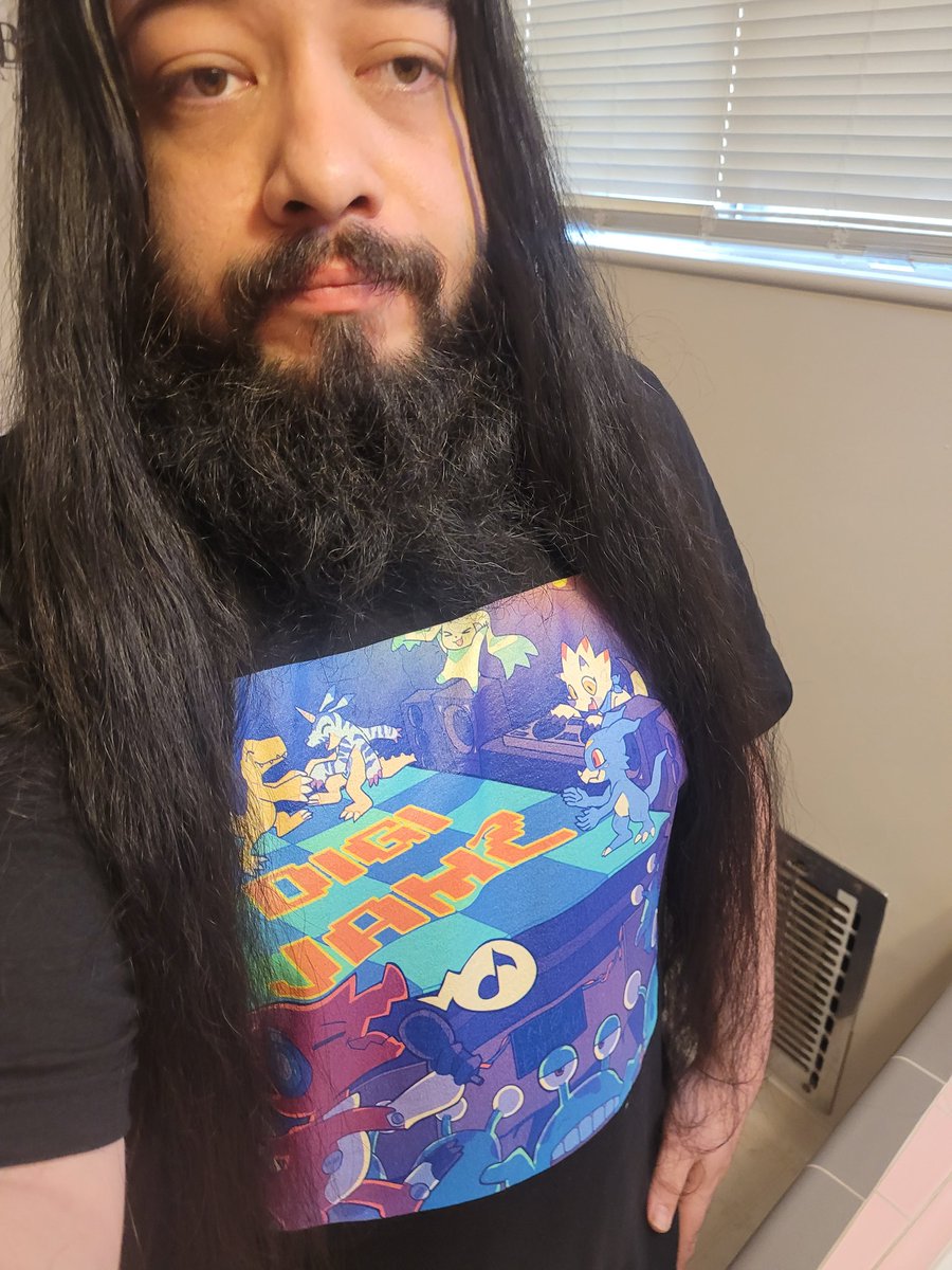 TrouzrSchnauzer's tweet photo. Exciting news ya'll! There's officially a Digi-Jamz T-shirt on my merch shop! It looks so badass!! This amazing artwork is by @desmormos 😁 If you wanna rep the Digi-Jamz swag, go check out the merch link below! ⬇️⬇️⬇️ #Digimon #DigimonMusic #DigimonWorld #DigiJamz #Merch https://t.co/2En0ixP5lB