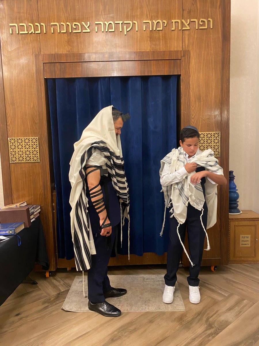 Celebrating a Bar Mitzvah at Beth Chabad - Ohel Haim in Casablanca this morning.