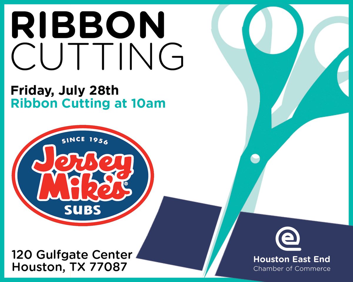 EastEndChamber's tweet photo. Join us in celebrating the grand opening of @jerseymikes newest location at 120 Gulfgate Center, Houston, TX 77087! The Ribbon Cutting will be Friday, July 28th from 9:30-10:30am. https://t.co/f8k0BuQYid
#HoustonEastEndChamber #EECOC #JerseyMikes #RibbonCutting #community https://t.co/PHdMKHqLq7