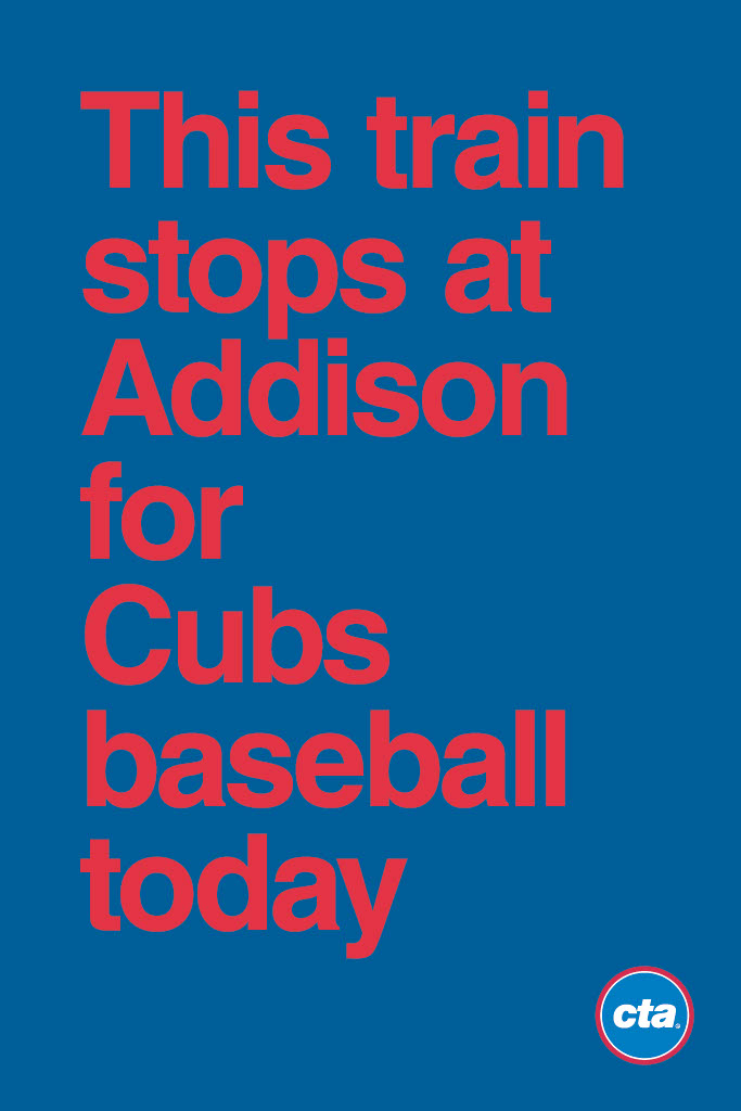 cta's tweet photo. Hey @Cubs and @whitesox fans 📣 
Pick up a FREE poster at the Sox-35th Red Line station when you ride the CTA to the Crosstown Classic! https://t.co/aEI05yuaEv