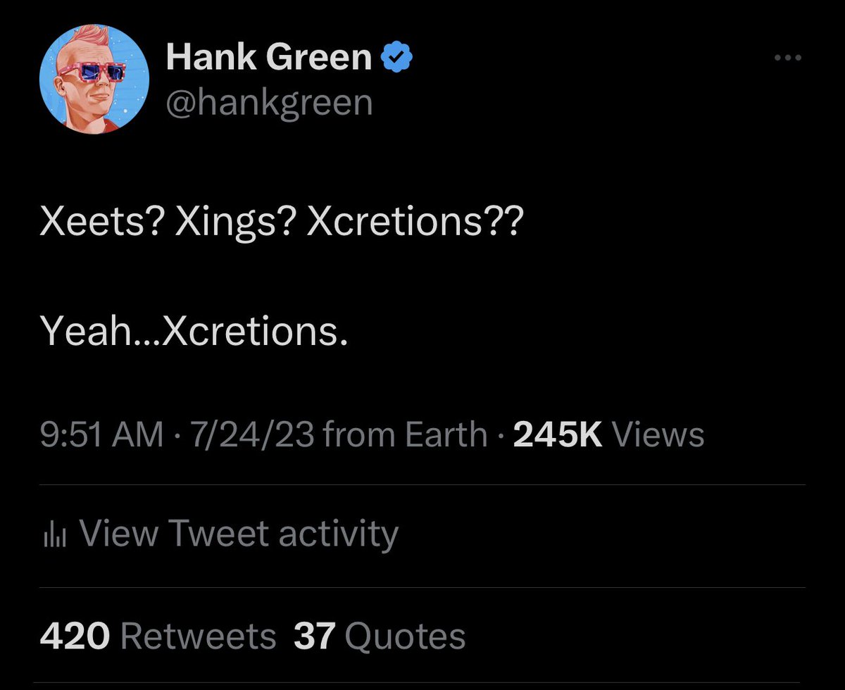 hankgreen's tweet photo. 420 Re-Xcretions!! 💨 https://t.co/2r51rBpsNS