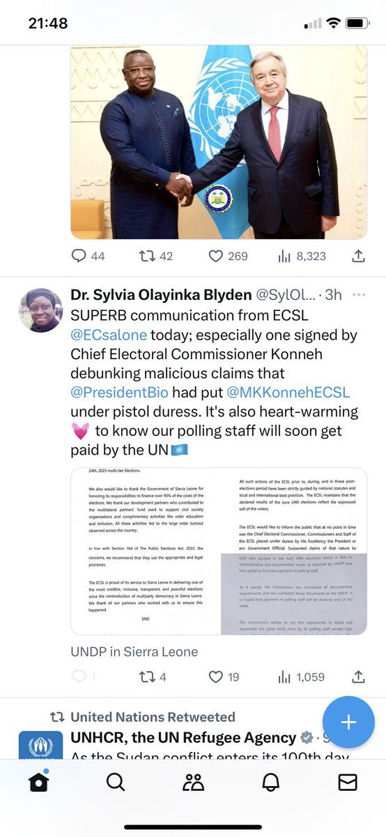 isatusmith's tweet photo. @antonioguterres @UN The tweet above is telling how funding given to Bio for school meals is going somewhere else. 

Supporting an illegal government is an insult to our democracy and intelligence! 

If you are not helping, then don’t condone Bio’s government it is an illegal government. https://t.co/ZSjKVQTyhS