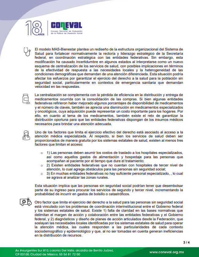 coneval's tweet photo. El CONEVAL presenta un análisis cualitativo sobre el derecho a la salud. 🏥💊

#ComunicadoCONEVAL
🗞️https://t.co/vcZWjH5oGY
📘https://t.co/vRHw62yvLn

#EvaluarSirve https://t.co/42laWgP9VG