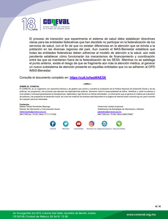 coneval's tweet photo. El CONEVAL presenta un análisis cualitativo sobre el derecho a la salud. 🏥💊

#ComunicadoCONEVAL
🗞️https://t.co/vcZWjH5oGY
📘https://t.co/vRHw62yvLn

#EvaluarSirve https://t.co/42laWgP9VG