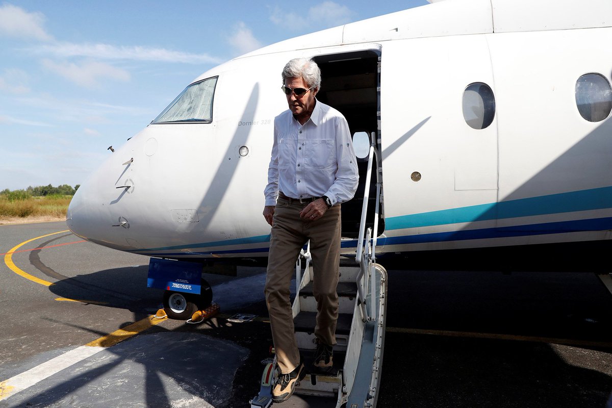 This is John Kerry. John is the official US Climate Envoy. He flew in his private jet to many conferences to ask you to stop driving cars. Recently John testified under oath that he never owned a private jet. When confronted with evidence, he said “my wife owned it, not me” 🤡