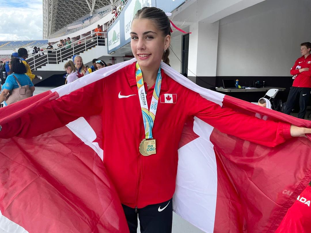 AthleticsCanada's tweet photo. Abby Lewis wins 2 Gold medals at the 2023 NACAC U18 Championships with 2 new Championship records in the 1500m &amp; 3000m 🇨🇦🥇

#NACAC https://t.co/nrUxVcVCDB