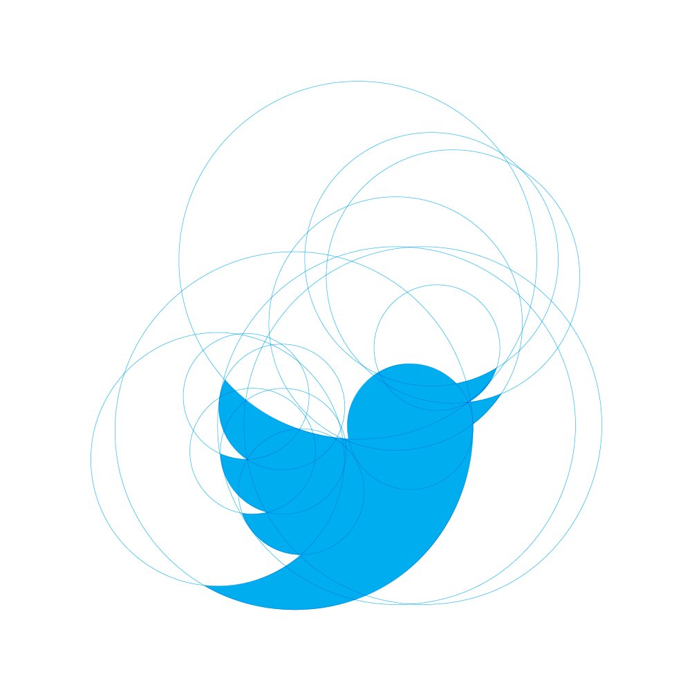 shannonlada's tweet image. Martin Grasser fue el diseñador a cargo del Twitter Bird del que nos despedimos hace poco.

Un logo que resulta de 15 círculos superpuestos, que resaltan las partes del cuerpo del pájaro azul: las alas, la cabeza, el pico y el vientre.

Simple y efectivo. Maravilloso. #TwitterX