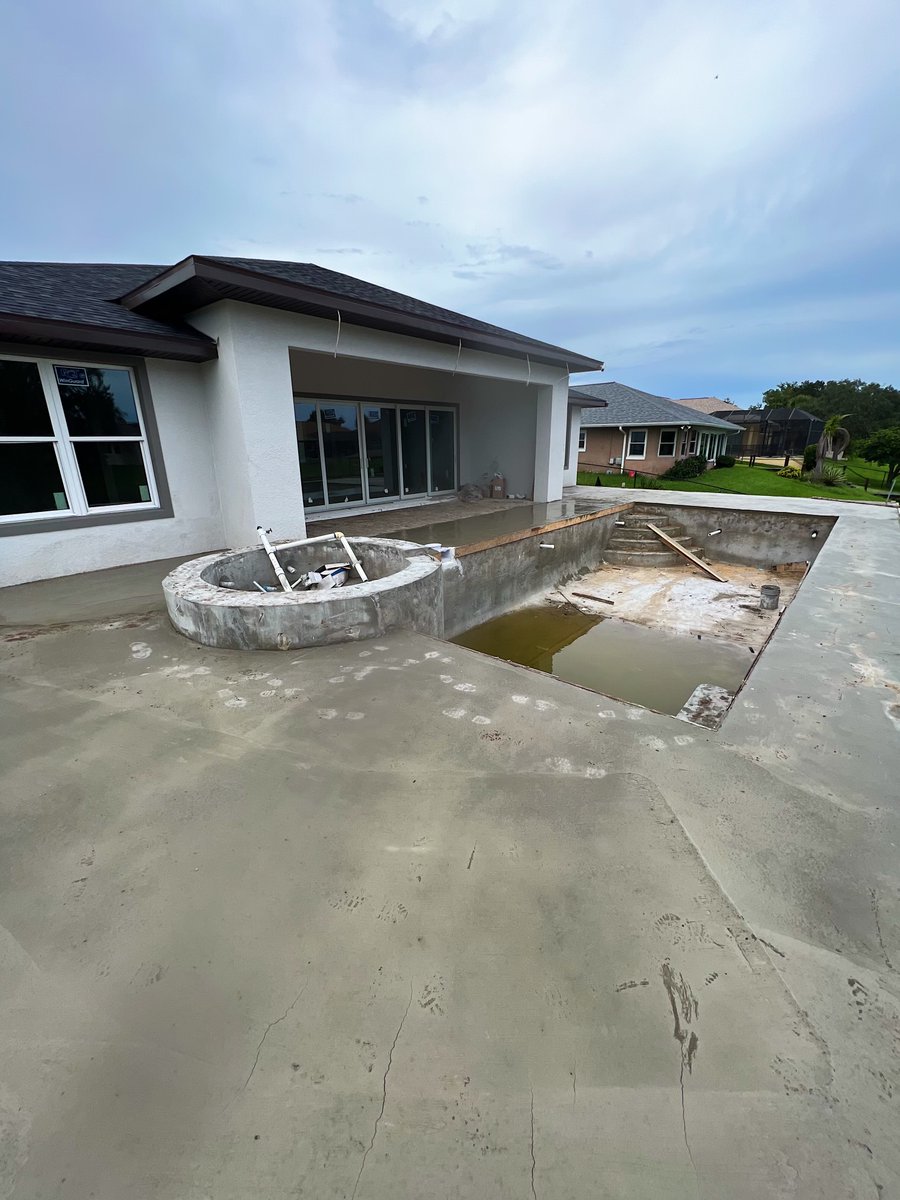 aguaconstruct's tweet image. Concrete sub deck poured for another gorgeous pool and spa combo we&apos;re building in Palm Coast. Travertine pavers next!

Ready for your own backyard oasis? Contact us today!
(386) 246-7212
#palmcoast #poolbuilder