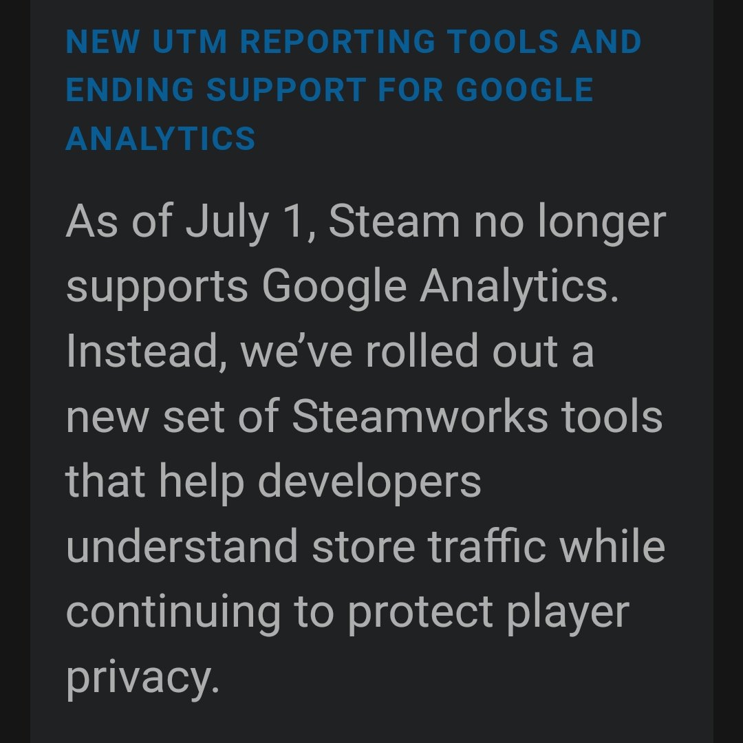 Based Valve.

The real-time user feature was pretty useful though, but it's great to hear Steam is getting some better built in analytic tools while protecting more privacy of users.

Gamedevs, your thoughts on this?