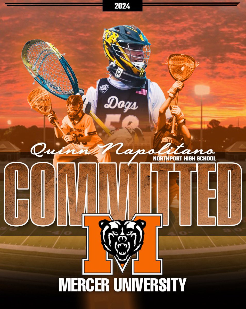 Congratulations to Northport Goalie Quinn Napolitano on committing to continue his lacrosse and academic
career at Mercer University!