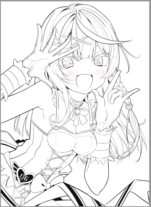 アイドル沙花叉の線画