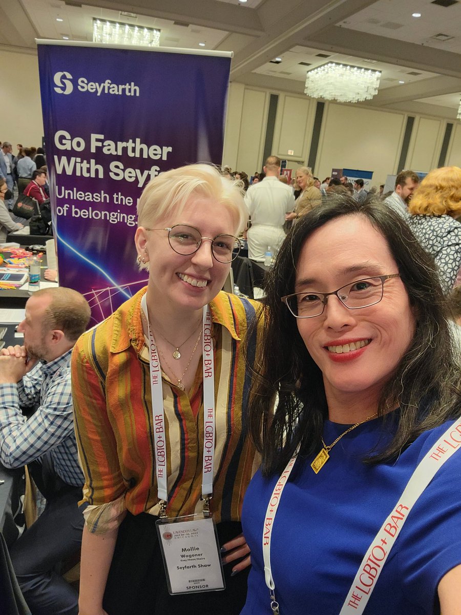 RachelVSee's tweet photo. It's inspiring seeing the huge crowd and feeling all of the enthusiasm at the LavLaw career fair. #TeamSeyfarth's booth is right at the front! I'm so happy that @Seyfarth is a major sponsor of #LavLaw and the efforts of the @LGBTQBar.  #BelongAtSeyfarth #DEI https://t.co/9ARQpAM4le