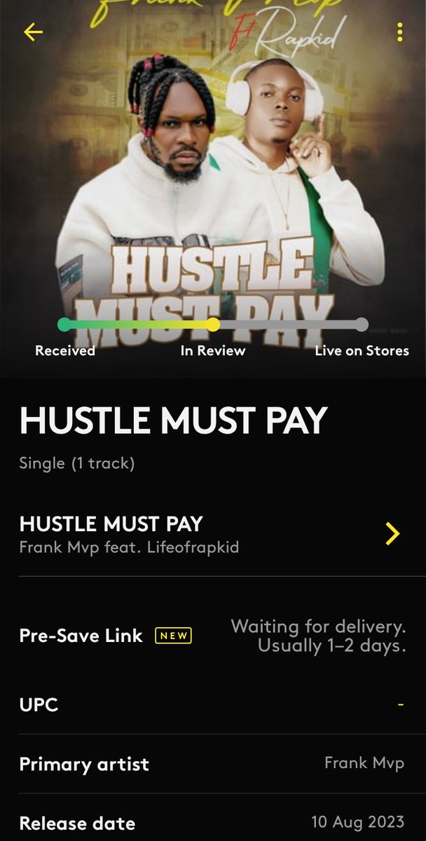 FRANKMVP3's tweet photo. Hi guy's my new song is dropping soon on 10TH OF AUGUST
FRANK MVP FT @lifeofrapkid HUSTLE MUST PAY
#tranding #viral #bhfyp #rapkid #kingtundeednut https://t.co/x9accpBhUn