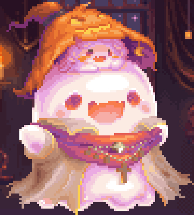 (Ｔ▽Ｔ) GM fam✨I’m back after getting suspended for a few days.

I always retweet back but this time it backfired on me. I will be more cautious in the future. (guess ‘cause I retweeted someone who stole art)😓

WIP: Ghostring
#pixelart #ドット絵