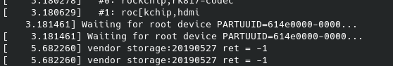 FlyingArmagdn's tweet photo. Looks like the vendor kernel has hardcoded root partition UUID, it's ignoring custom arguments passed via uboot https://t.co/sv8f4qMwY5