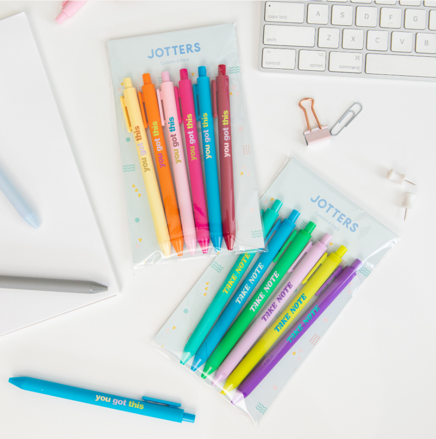 Did you know our beloved Jotter Pens and Le Pens are now available in custom 6 packs!? It’s the pens you know and love with fine point tips and so many color options. You can pick your 6 favorite colors or keep them all the same, it’s up to you! 

 #promotionalproducts #promo