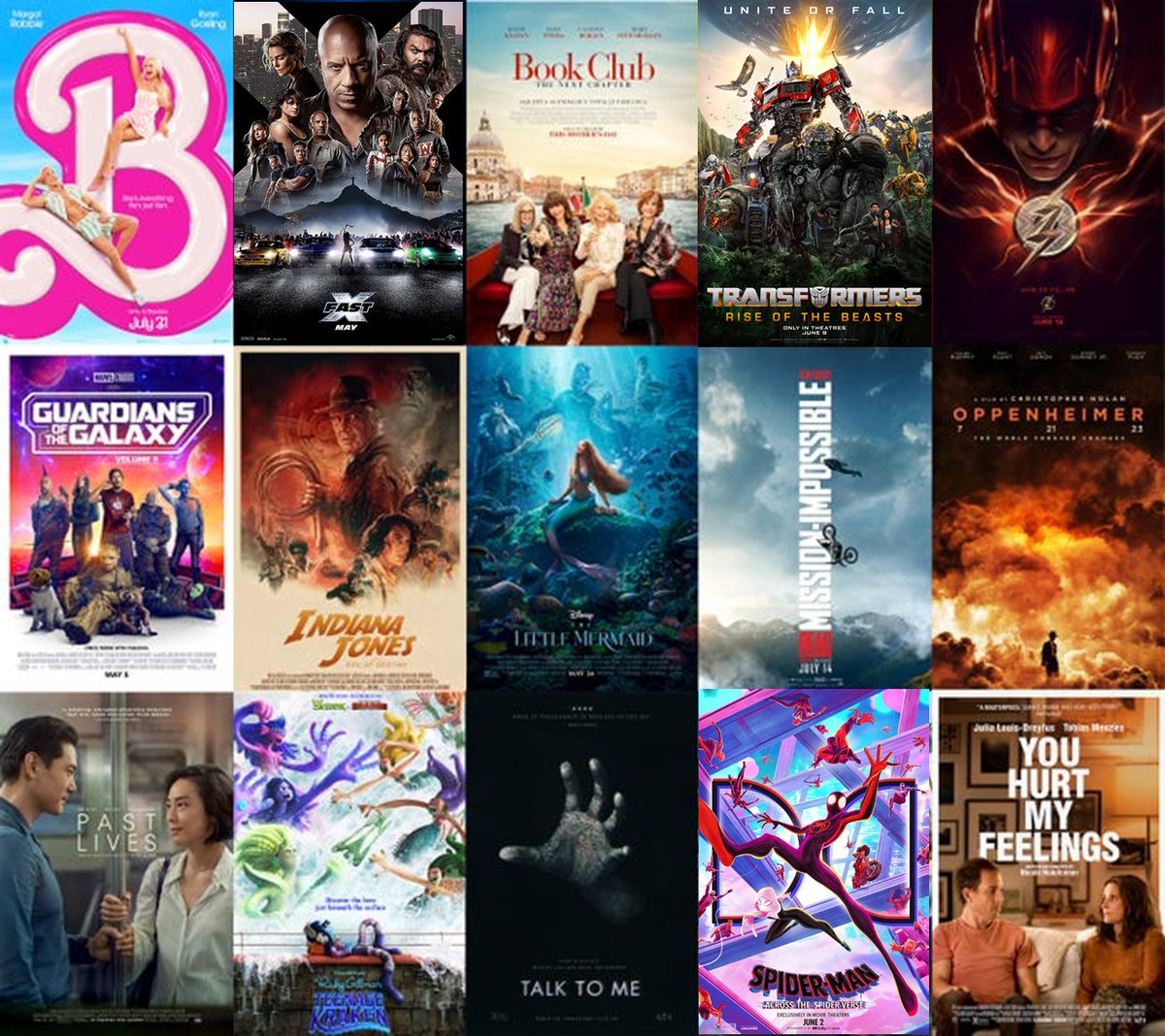 cine_files's tweet photo. We've had a big few months of movie releases with some mixed box office success.
What did you get to the theatre to see and what do you recommend?
#IndianaJones #Barbie #Oppenheimer #Spiver-Verse #MissionImpossible #RiseoftheBeasts https://t.co/TN5kK0hzis