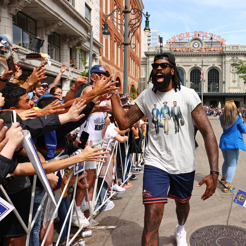nuggets's tweet photo. "Jordan's teammates praised his leadership, as well. His ability to blend an appropriate amount of humor with 15 seasons of NBA wisdom was instrumental in bringing home the first NBA championship to Denver."

More on DJ re-signing 📝