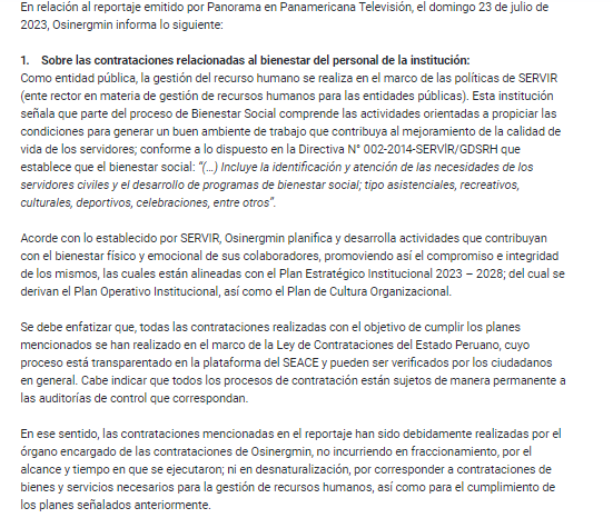 SofiaLopezLl's tweet photo. Luego de que Panorama informara que en Osinergmin se ha gastado más de medio millón de soles en reuniones de confraternidad, eventos motivacionales, recuerdos, entre otros, la PCM anunció que iniciará una investigación. Por su parte, Osinergmin dice que las actividades que desarrollan contribuyen con el bienester físico y emocional de sus colaboradores.