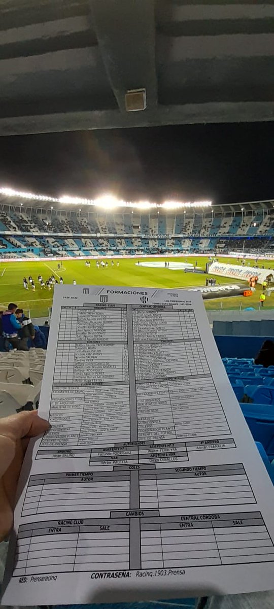 #TorneoBinance | En media hora se juega en Avellaneda: #Racing vs #CentralCordoba.
Cobertura de <a href="/EliasFeula/">Elias Feula</a>.