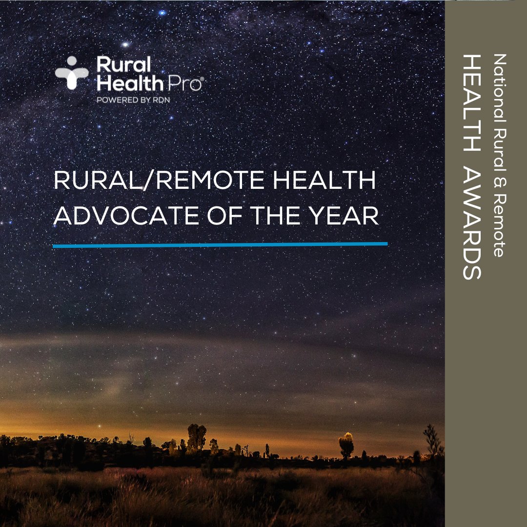 Do you know an individual or team of extraordinary Rural/Remote Health Advocates?

Nominate them today via Rural Health Pro: bddy.me/3rDvvGB

#ruralhealth #ruralhealthpro #celebrate #health #healthcare #awards #awards2023 #ruralpositive #healthadvocate