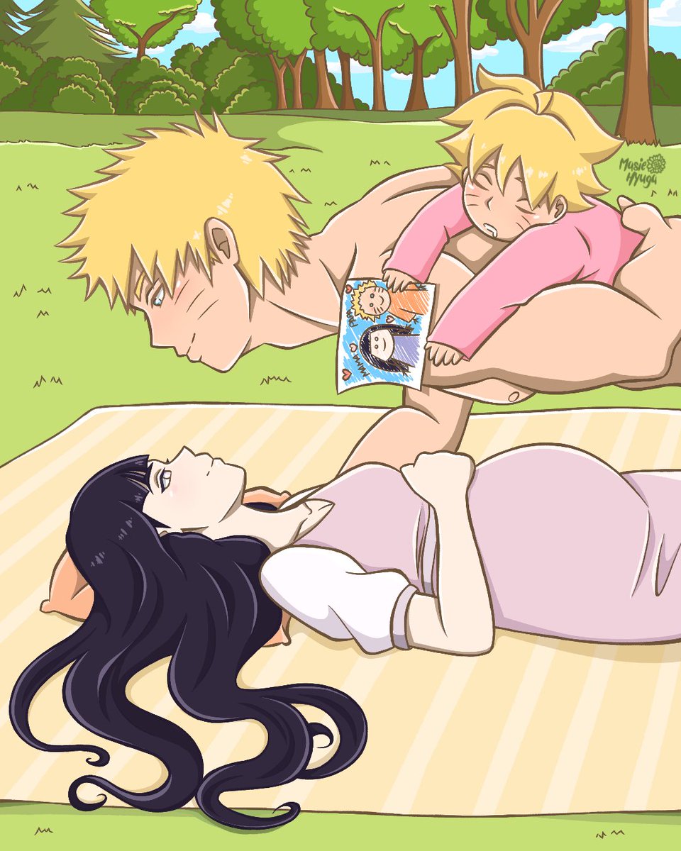 _masi_e's tweet photo. "I have to be strong to protect you, my treasure...my family." 
#ナルヒナ #Naruhina #Naruto #Hinata #boruto #himawari #uzumaki https://t.co/lEhDC5mnte
